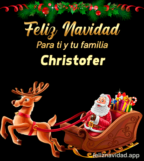 GIF Feliz Navidad para ti y tu familia Christofer