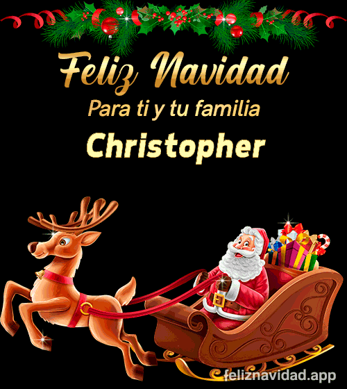 GIF Feliz Navidad para ti y tu familia Christopher