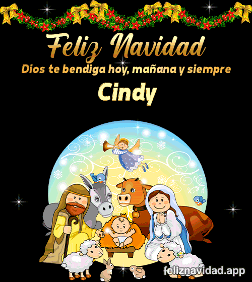 GIF Feliz Navidad Dios te bendiga hoy, mañana y siempre Cindy