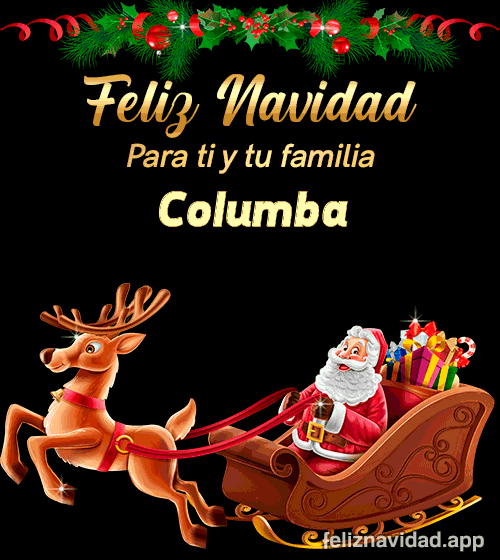 GIF Feliz Navidad para ti y tu familia Columba