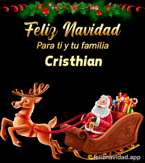 GIF Feliz Navidad para ti y tu familia Cristhian