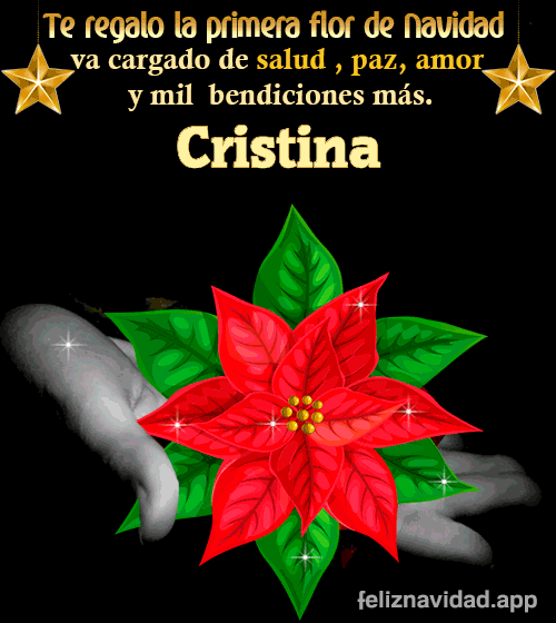 GIF Te regalo la primera flor de Navidad Cristina