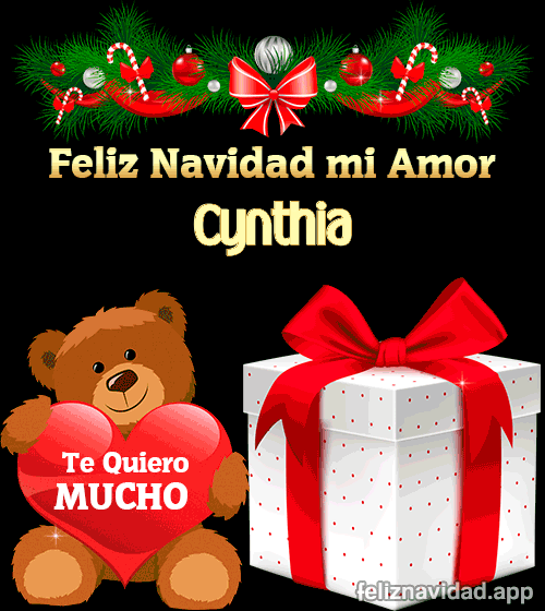 GIF Feliz Navidad mi Amor Cynthia