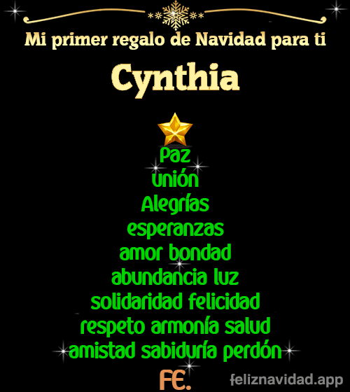 GIF Mi primer regalo de navidad para ti Cynthia