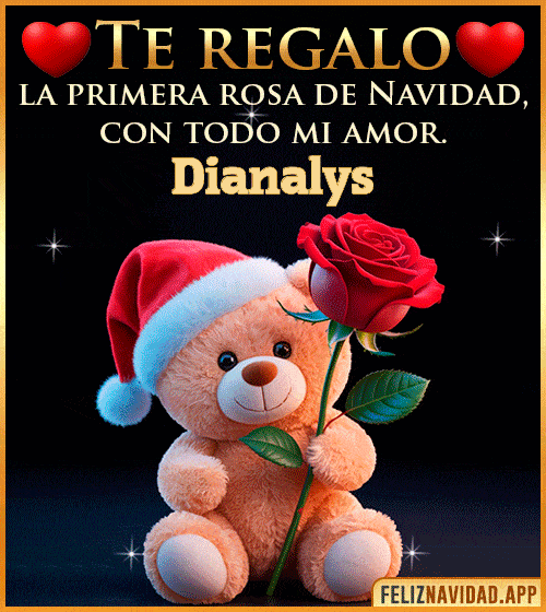 GIF Te regalo la primera rosa de Navidad Dianalys