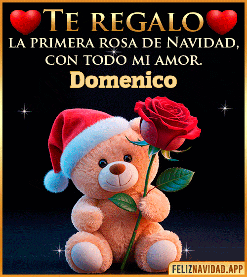 GIF Te regalo la primera rosa de Navidad Domenico