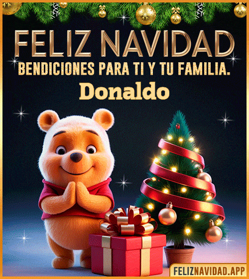 GIF Feliz Navidad, bendiciones para ti y tu familia Donaldo