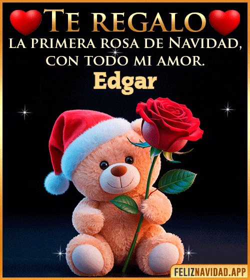 GIF Te regalo la primera rosa de Navidad Edgar