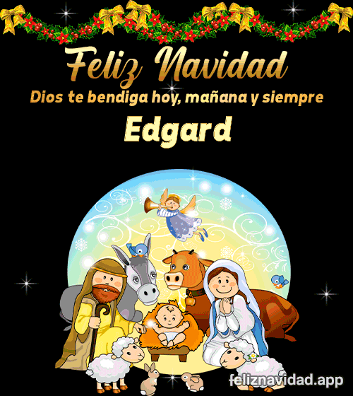 GIF Feliz Navidad Dios te bendiga hoy, mañana y siempre Edgard
