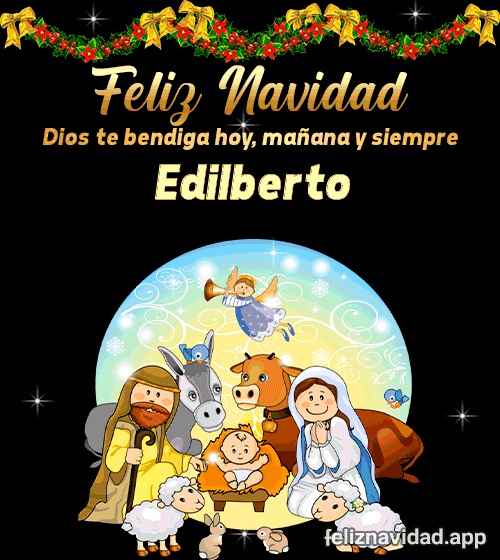 GIF Feliz Navidad Dios te bendiga hoy, mañana y siempre Edilberto