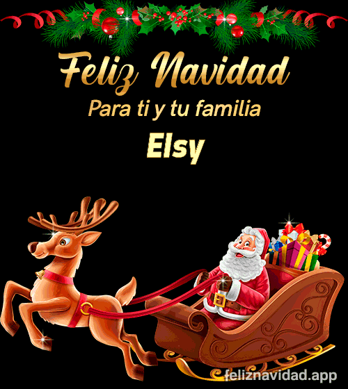 GIF Feliz Navidad para ti y tu familia Elsy