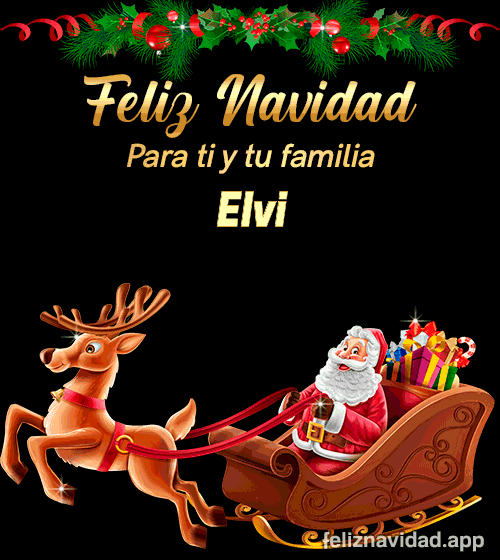 GIF Feliz Navidad para ti y tu familia Elvi