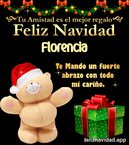 GIF Tu amistad es el mejor regalo Feliz Navidad Florencia