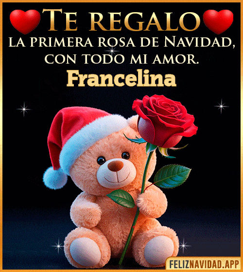 GIF Te regalo la primera rosa de Navidad Francelina