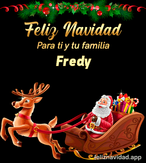GIF Feliz Navidad para ti y tu familia Fredy