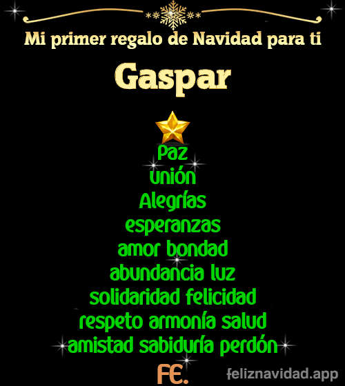 GIF Mi primer regalo de navidad para ti Gaspar