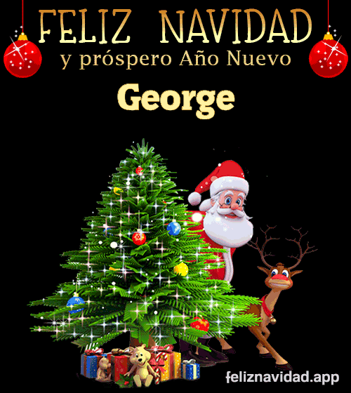 GIF Feliz Navidad y Próspero Año Nuevo 2024 George