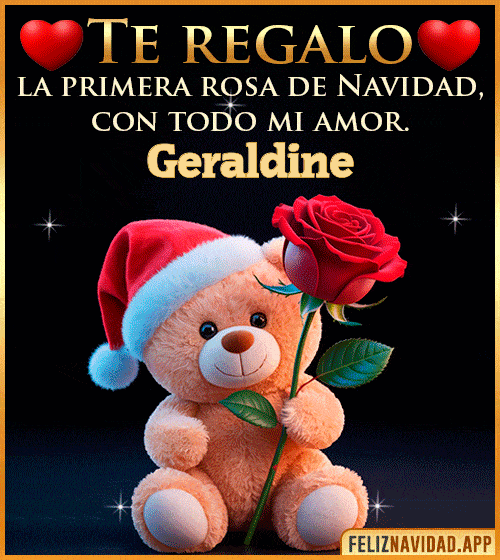 GIF Te regalo la primera rosa de Navidad Geraldine