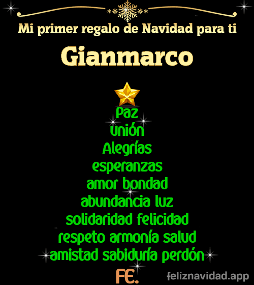 GIF Mi primer regalo de navidad para ti Gianmarco