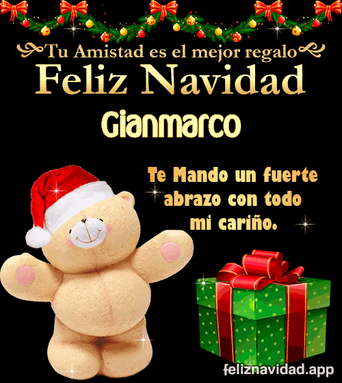 GIF Tu amistad es el mejor regalo Feliz Navidad Gianmarco