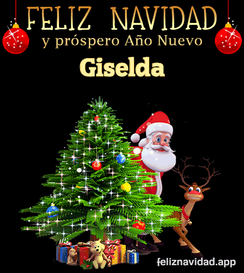 GIF Feliz Navidad y Próspero Año Nuevo 2024 Giselda