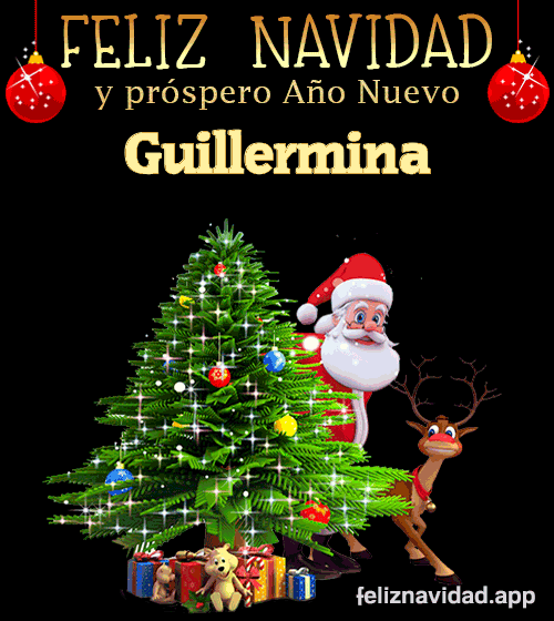 GIF Feliz Navidad y Próspero Año Nuevo 2024 Guillermina