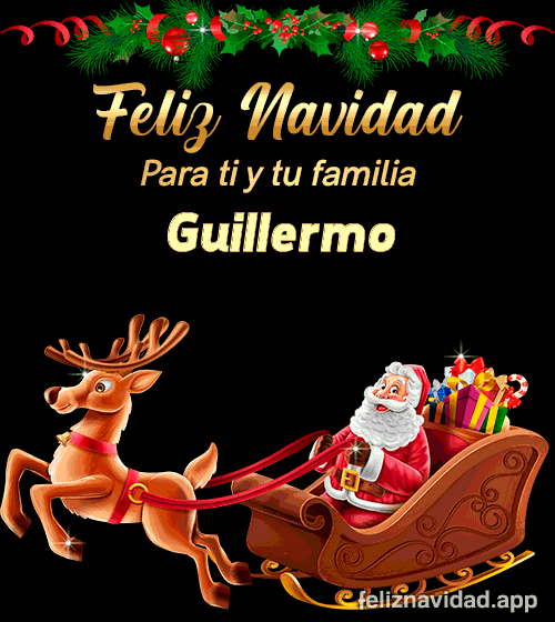 GIF Feliz Navidad para ti y tu familia Guillermo