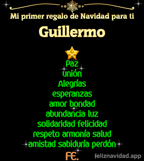 GIF Mi primer regalo de navidad para ti Guillermo
