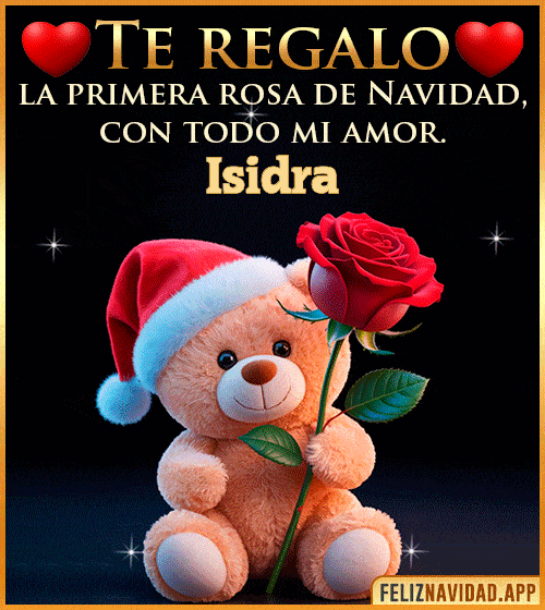 GIF Te regalo la primera rosa de Navidad Isidra