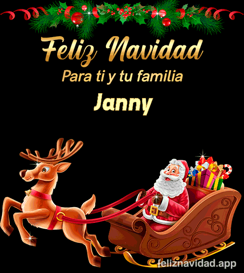 GIF Feliz Navidad para ti y tu familia Janny