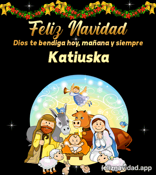 GIF Feliz Navidad Dios te bendiga hoy, mañana y siempre Katiuska