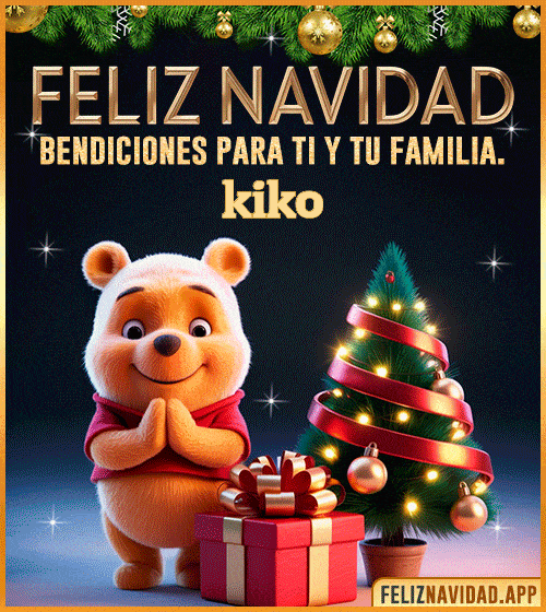 GIF Feliz Navidad, bendiciones para ti y tu familia kiko