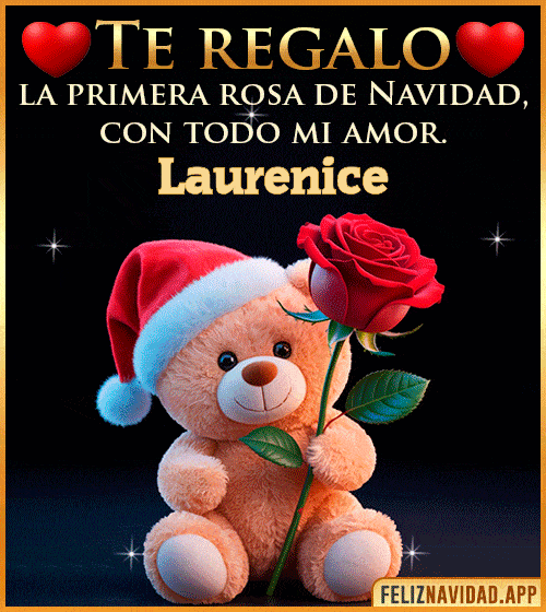 GIF Te regalo la primera rosa de Navidad Laurenice