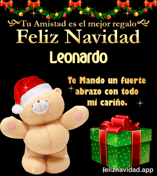 GIF Tu amistad es el mejor regalo Feliz Navidad Leonardo