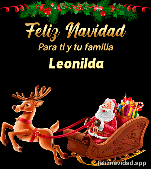 GIF Feliz Navidad para ti y tu familia Leonilda