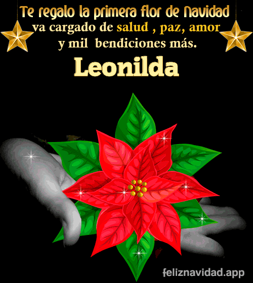 GIF Te regalo la primera flor de Navidad Leonilda