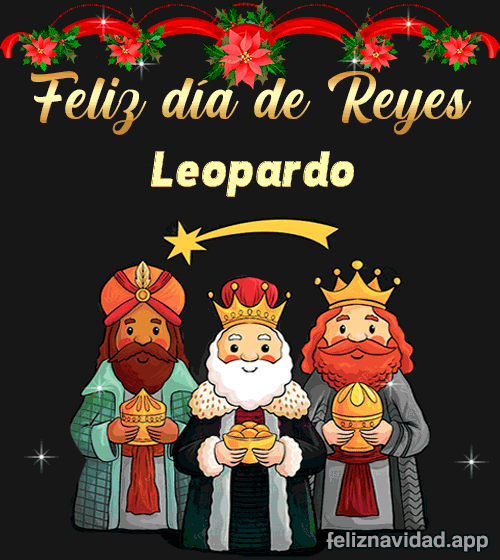 GIF Feliz día de Reyes Leopardo