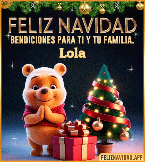 GIF Feliz Navidad, bendiciones para ti y tu familia Lola