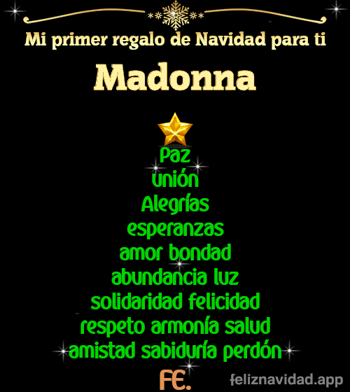 GIF Mi primer regalo de navidad para ti Madonna