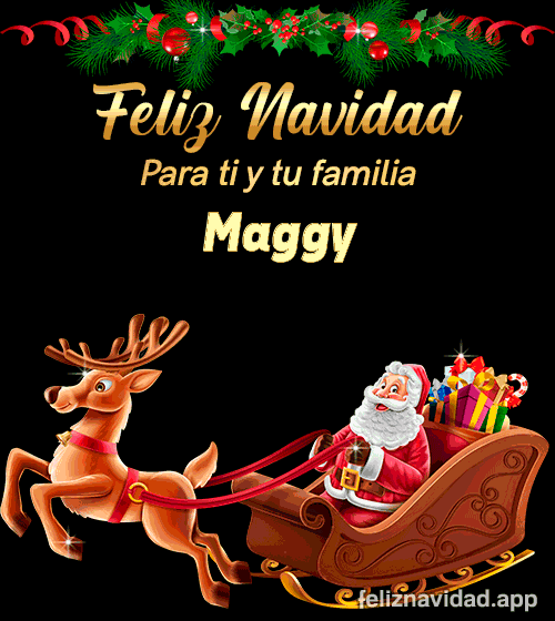 GIF Feliz Navidad para ti y tu familia Maggy