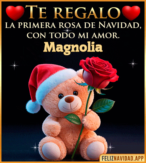 GIF Te regalo la primera rosa de Navidad Magnolia