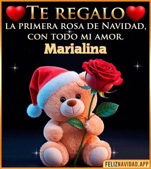 GIF Te regalo la primera rosa de Navidad Marialina
