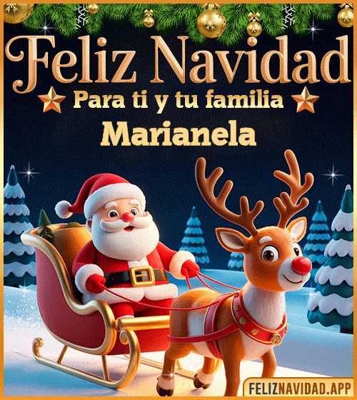 GIF Feliz Navidad para ti y tu familia Marianela