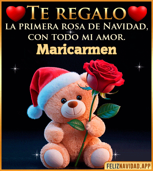 GIF Te regalo la primera rosa de Navidad Maricarmen
