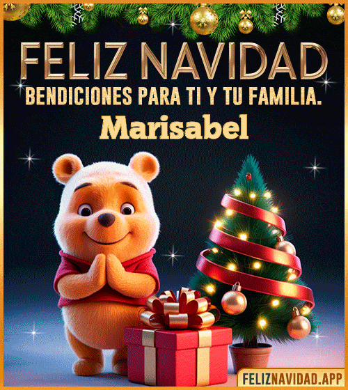 GIF Feliz Navidad, bendiciones para ti y tu familia Marisabel