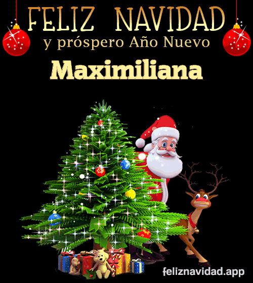 GIF Feliz Navidad y Próspero Año Nuevo 2024 Maximiliana