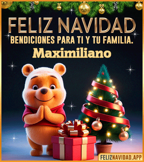 GIF Feliz Navidad, bendiciones para ti y tu familia Maximiliano