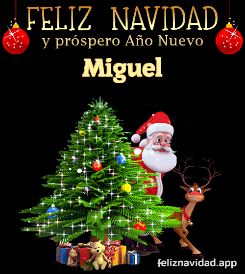 GIF Feliz Navidad y Próspero Año Nuevo 2024 Miguel