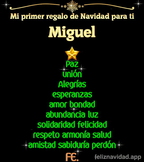GIF Mi primer regalo de navidad para ti Miguel