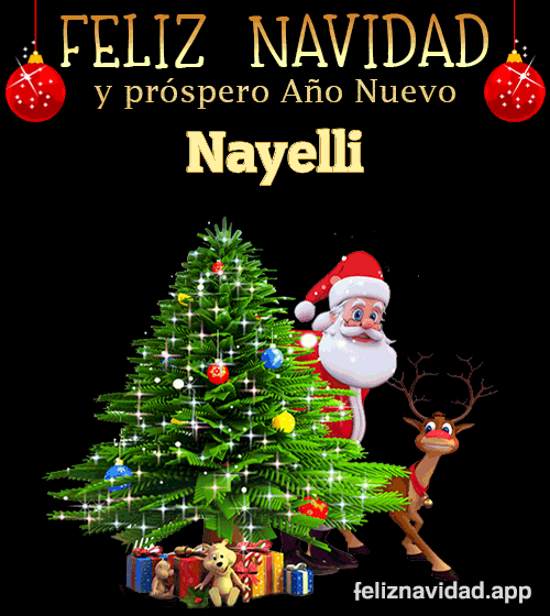 GIF Feliz Navidad y Próspero Año Nuevo 2024 Nayelli